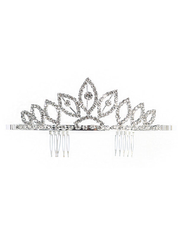 Tip Top Kids Girls Multi Color Leaf Pattern Rhinestone Wedding Pageant Tiara - SophiasStyle.com